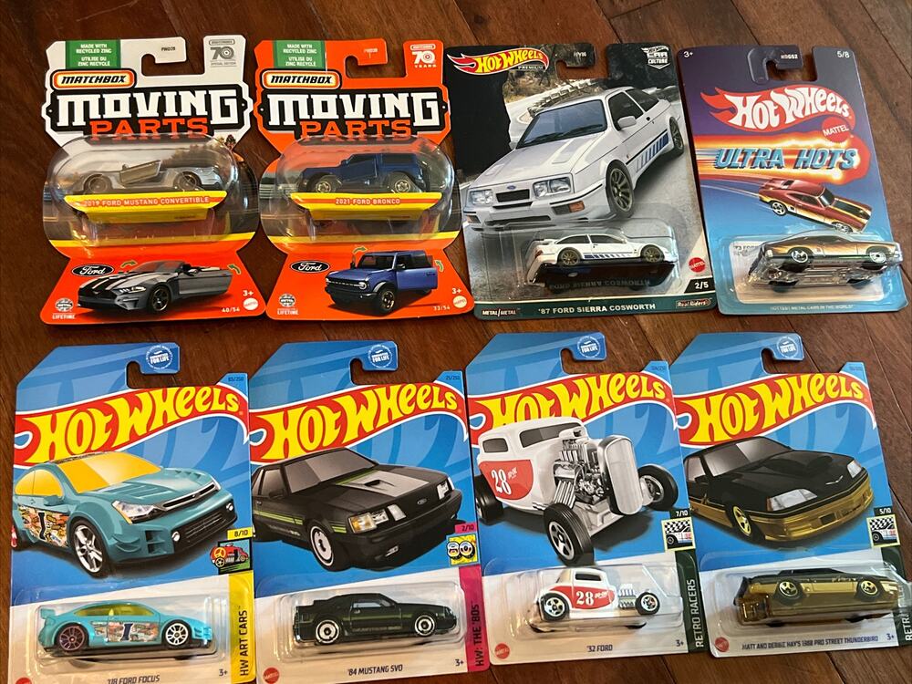 Lot Matchbox Moving Parts Hot Wheels Ford Mustang Cosworth Focus Bronco Sierra